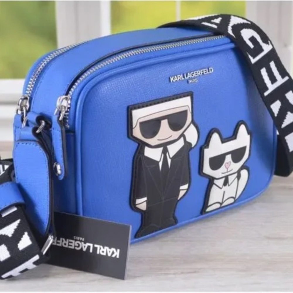 Karl Lagerfeld Paris Maybelle Camera Crossbody Bag Purse with Dust Bag